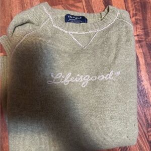 Life Is Good Green Sweater